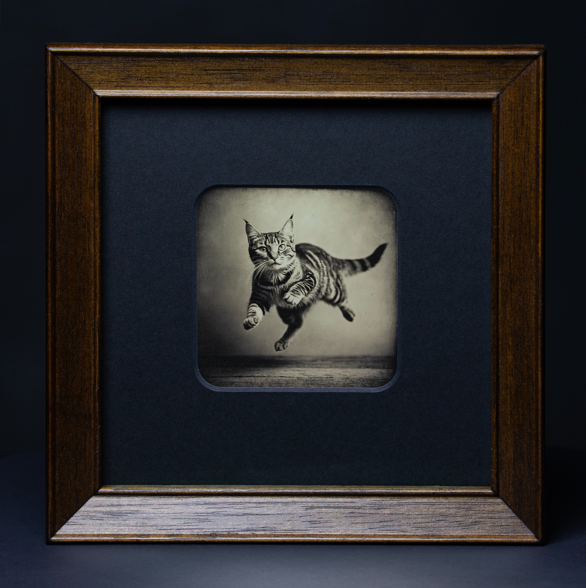 Gerahmte Daguerreotypie: Die Katze.