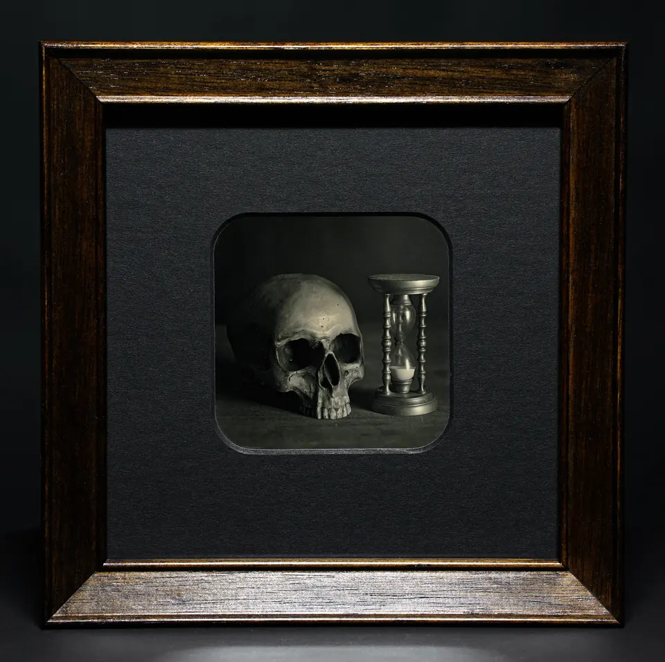 Gerahmte Daguerreotypie: Memento mori.
