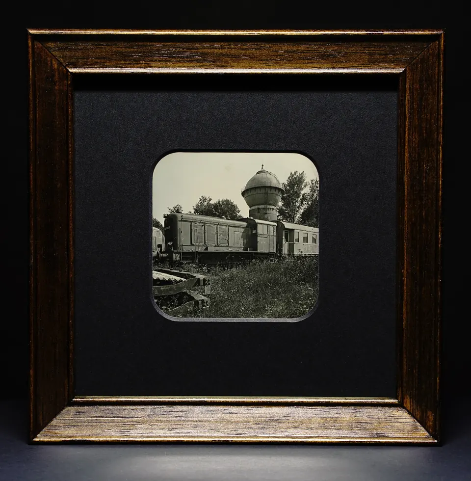 Gerahmte Daguerreotypie: Bahnbetriebswerk Crailsheim II.