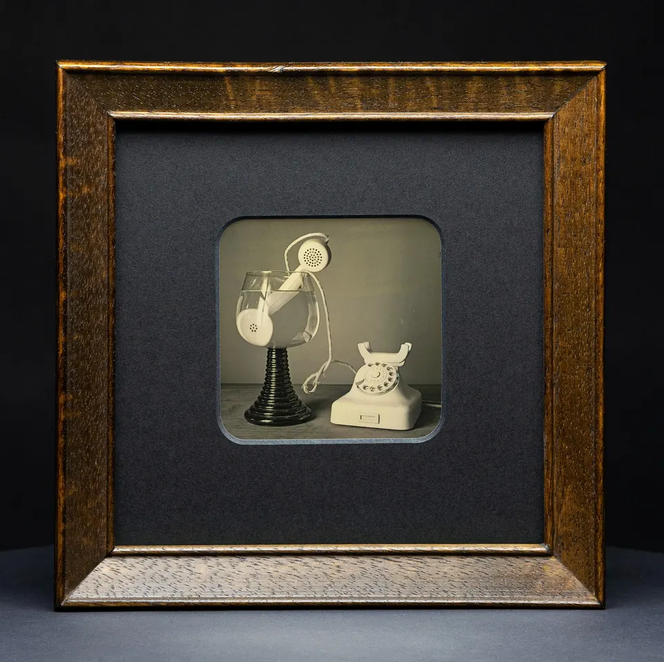 Gerahmte Daguerreotypie: Verpasster Anruf.