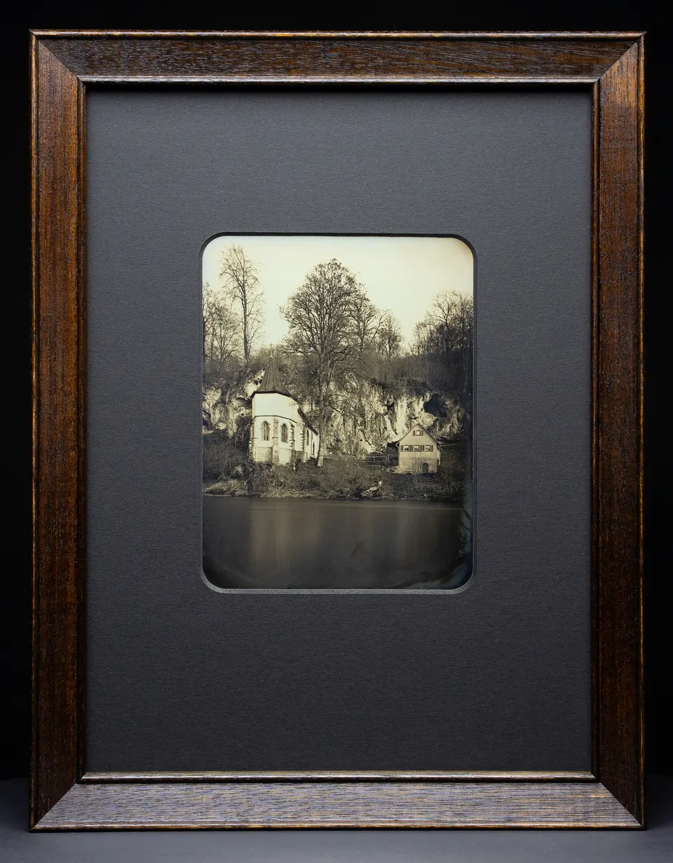 Gerahmte Daguerreotypie: St. Wendel zum Stein.