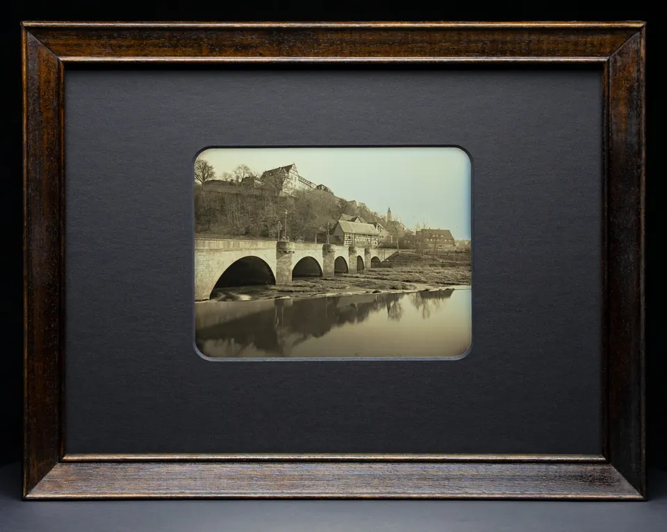 Gerahmte Daguerreotypie: Kirchberg an der Jagst.