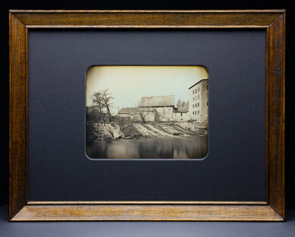 Gerahmte Daguerreotypie: Steinbruch Crailsheim.