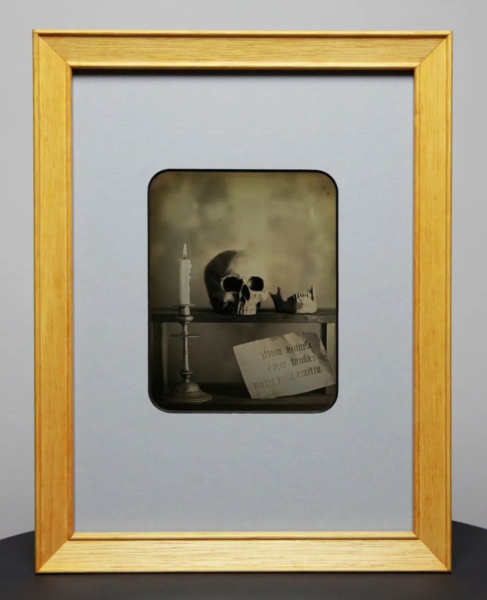 Gerahmte Daguerreotypie: Memento mori.