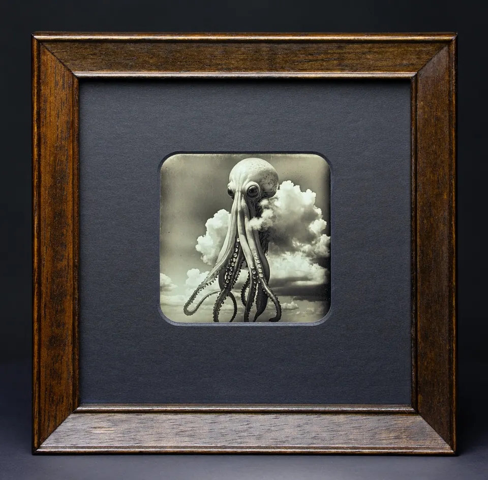 Gerahmte Daguerreotypie: Der Wolkenmacher.